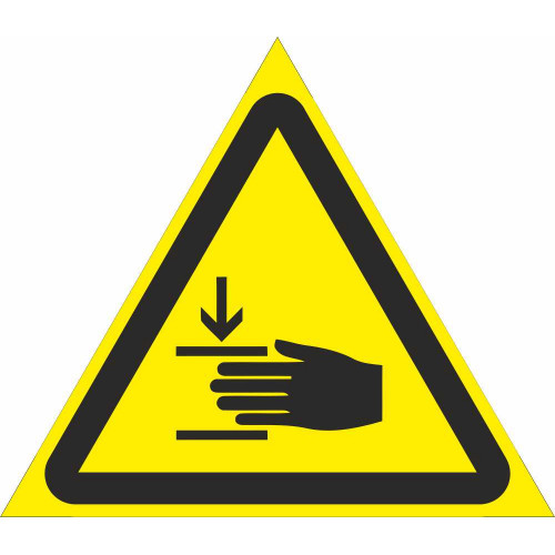 Табличка W 27 "Осторожно. Возможно травмирование рук"